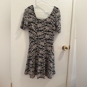 Black and white rose dress